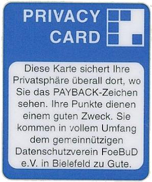 Statement auf der Privacy-Card